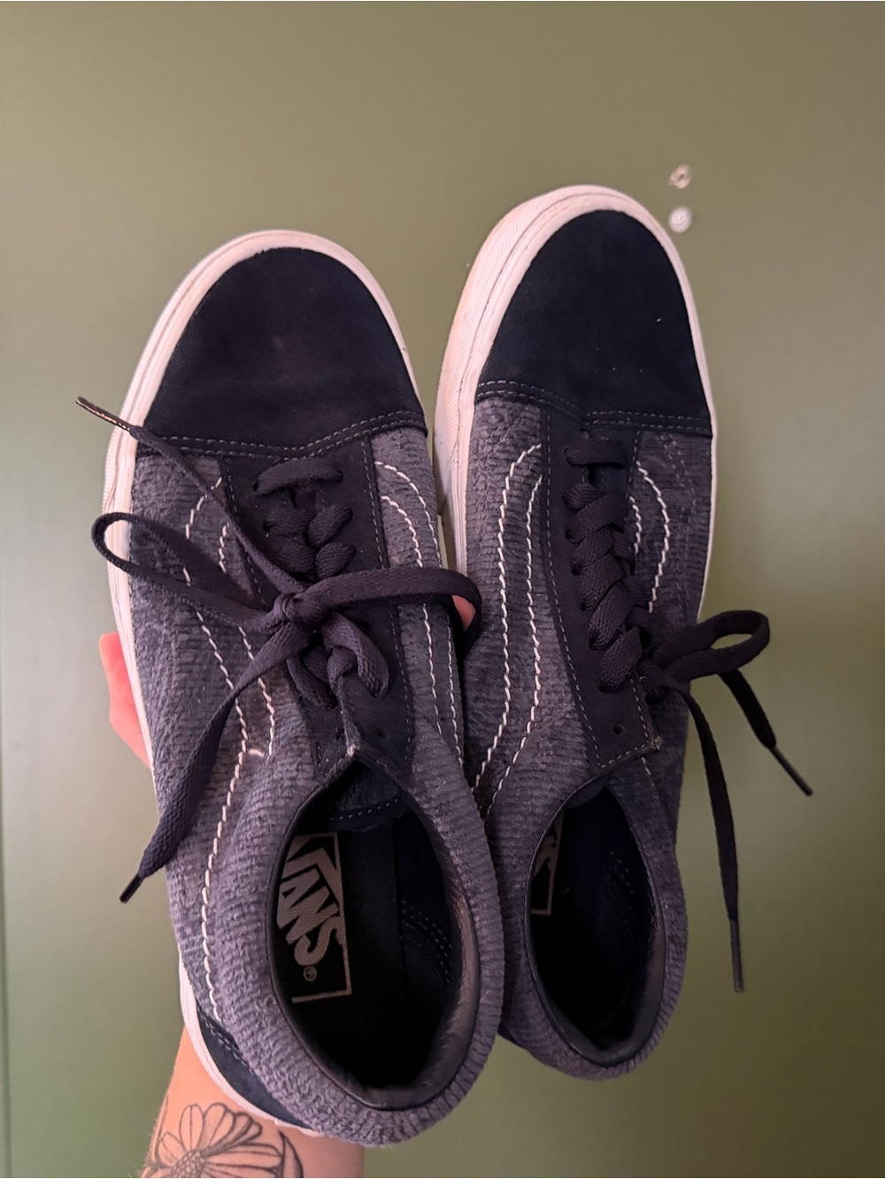 Vans Navy Velour “Denim”-look Low-Top Skate Sneakers